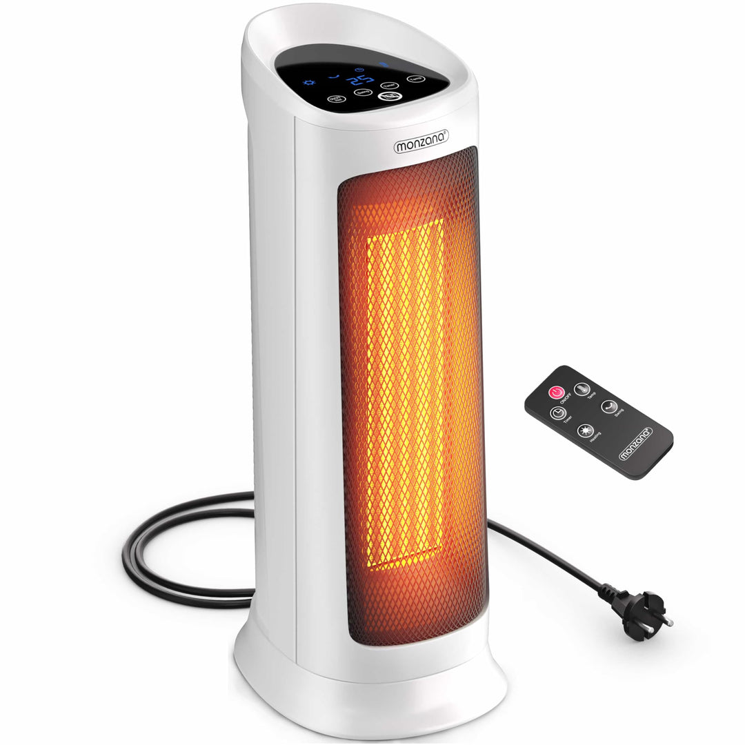 Monzana® Keramik Heizlüfter 2000W 4 Betriebsmodi 15-40°C Energiesparend 120° Oszillation Timer Leise
