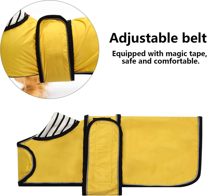 Geyecete Hunde Regenmantel,Einstellbar Wasserdicht Hundejacke für Dackel,Regenmantel mit reflektiere