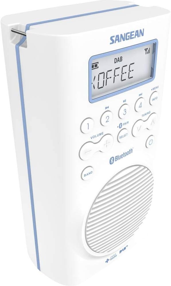 Sangean H-205D BT Wasserdichtes Duschradio (Bluetooth, DAB+, UKW-RDS, wasserdicht nach JIS7)