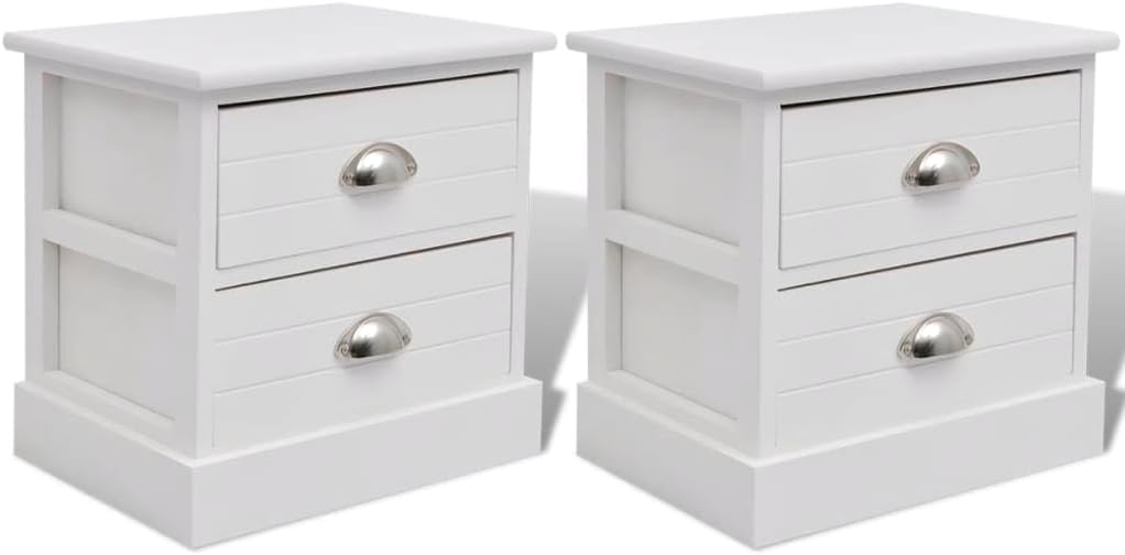 vidaXL 2X Nachttisch Nachtschrank Konsole Telefontisch Kommode Holz französisch, 2x