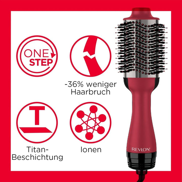 REVLON Salon One-Step Haartrockner und Volumiser mit Titanbeschichtung, RVDR5279UKE, Titanbeschichtu