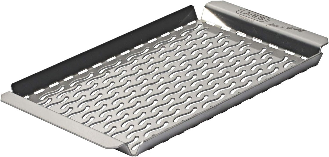 Lares Grillschale aus Rostfreiem Edelstahl - Masse: 20 x 11 x 1cm - Massive Ausführung, Wiederverwen