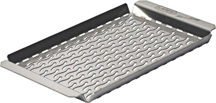 Lares Grillschale aus Rostfreiem Edelstahl - Masse: 20 x 11 x 1cm - Massive Ausführung, Wiederverwen