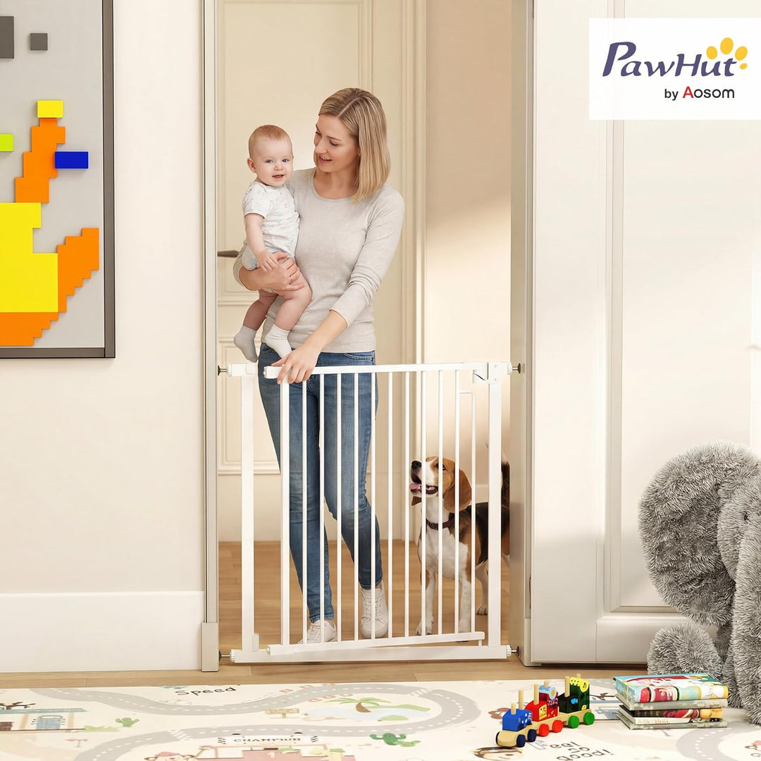 PawHut Treppenschutzgitter Absperrgitter Hund Schutzgitter ohne Bohren 76-80 x 76 cm Türschutzgitter