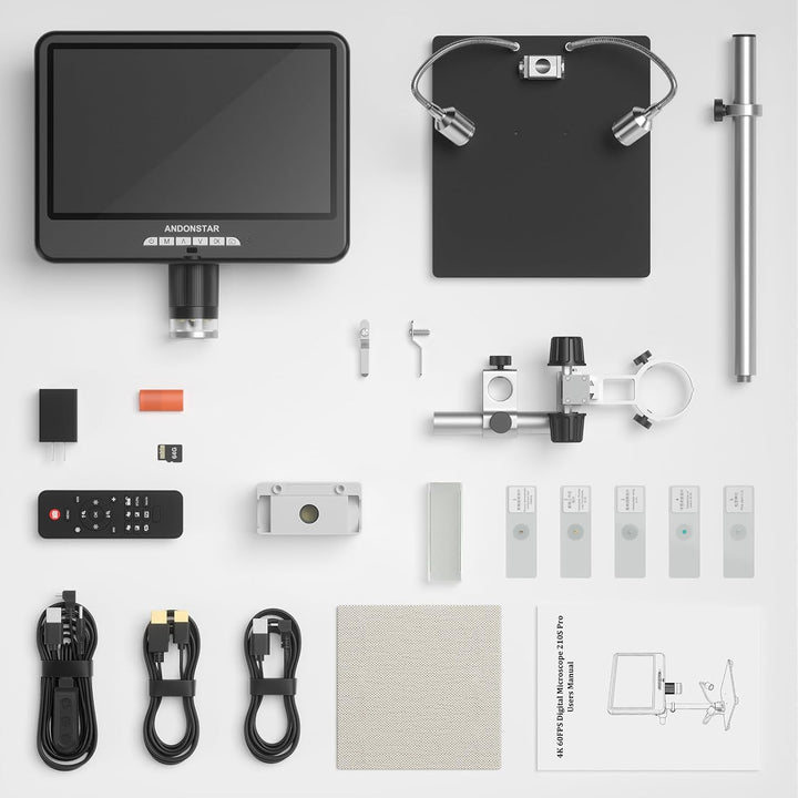 Andonstar 4K 60FPS 10,1 Zoll HDMI Digitalmikroskop zum Löten, 64MP 3840P UHD Video Audio Aufnahme, A