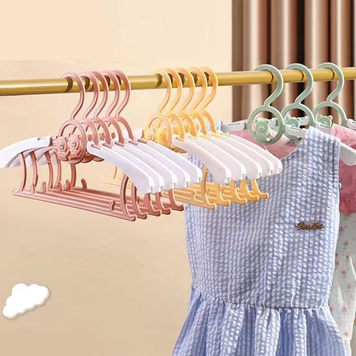 HGYZE Baby Kleiderbügel Kinder Antirutsch, 29-37cm Ausziehbare Kinderkleiderbügel mit Hosenständer,