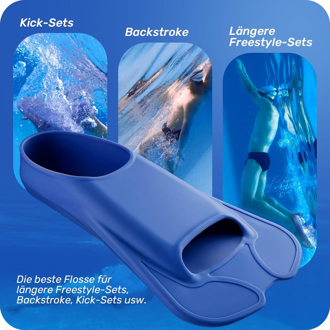 CAPAS Kurze Trainingsflossen für Schwimmen | Komfortable Silikon Schwimmflossen | Kurzflossen | Tauc