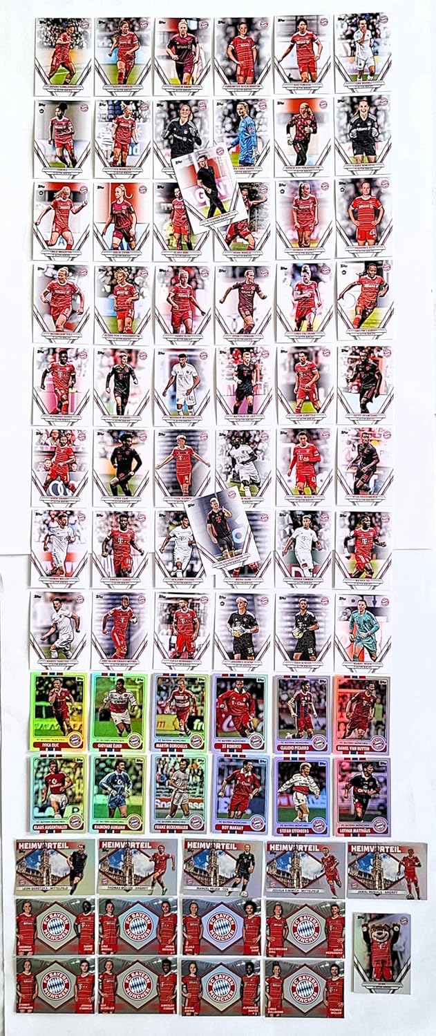 Topps FC Bayern München Team Set 2022-23 - Set 50 Basecards + 26 Inserts komplett Musiala Gwinn