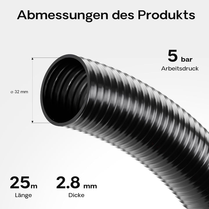 Wiltec Luisiana OM/I 25m Teichschlauch D32mm 460g/m Pumpenschlauch Schlauch Pumpe