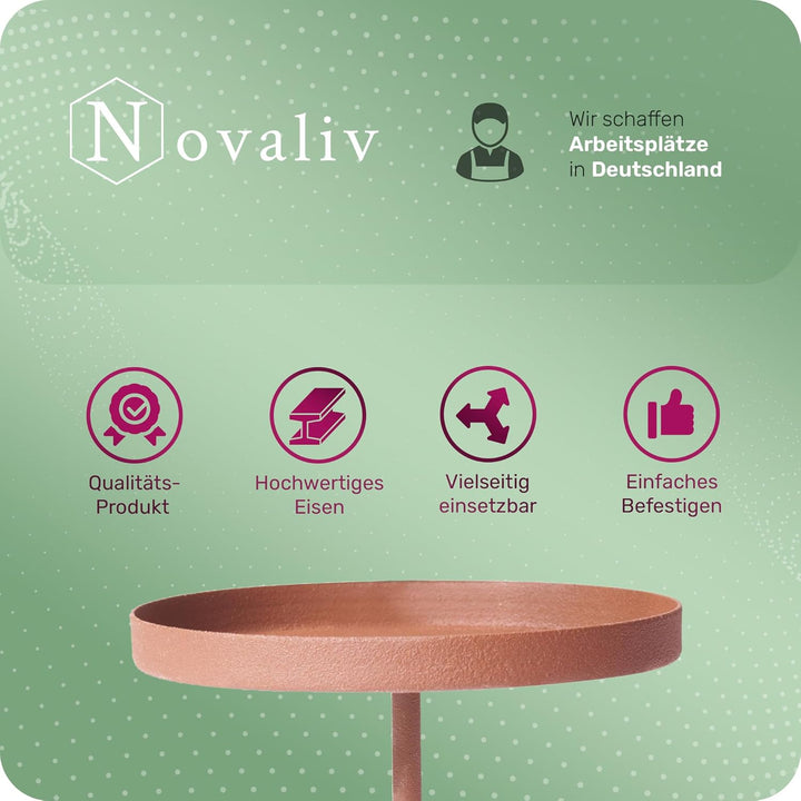 Novaliv 4X Kerzenpick flach 8cmROST Kerzenpick Metall rund für Adventskranz Kerzenständer Kerzenpin