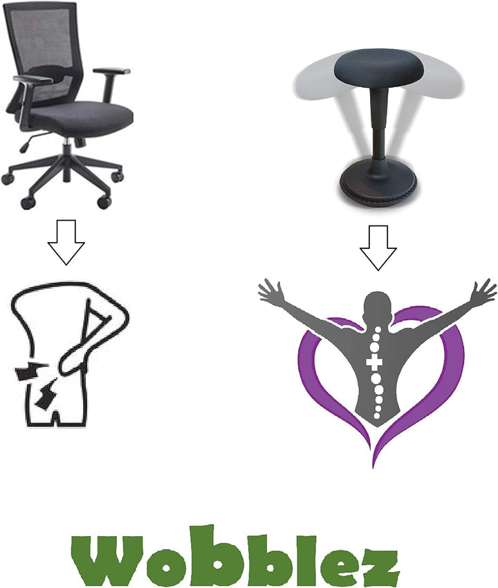 Wobblez ergonomischer Bürostuhl | Rückenschonender Wackelhocker Höhenverstellbar von 63-83 cm für ei