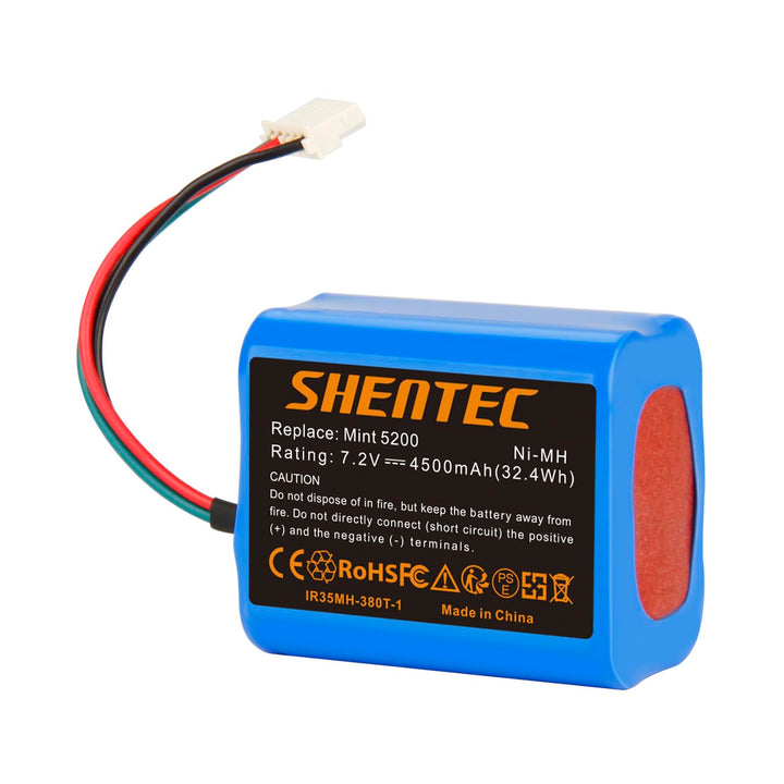 Shentec 7.2V 3500mAh Ni-MH Akku Ersatzakku für iRobot Braava 380 380T 390 390T Mint 5200 5200B 5200C