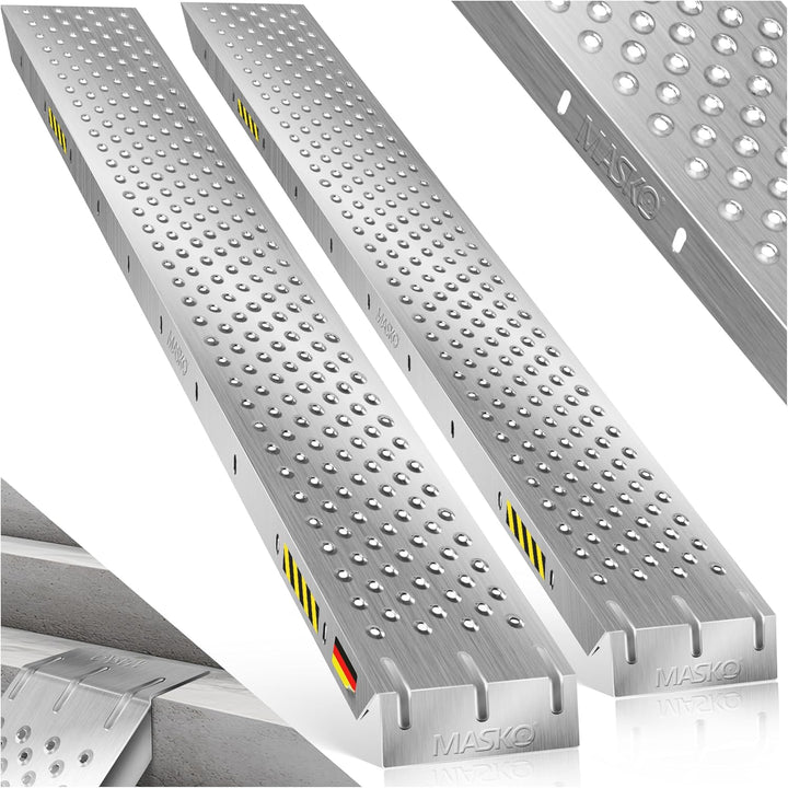 MASKO® 2X Auffahrrampe | Verladerampe | Verladeschiene | verzinkter Stahl | Antirutsch | 200kg* Pro