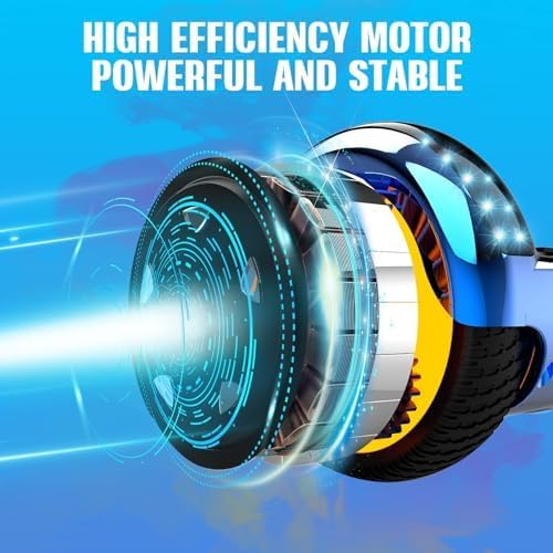 GeekMe Hoverboards 6.5”Zweimotoren 2-Rad-Hoverboards Hoverboards mit LED-Leuchten Bluetooth blue col