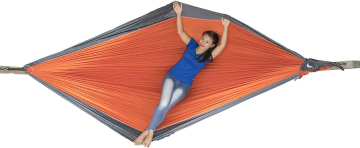 Ticket to the Moon Unisex Original Hängematte – Orange/Dunkelgrau (2021), (3,2 x 2 m), Standard Stan
