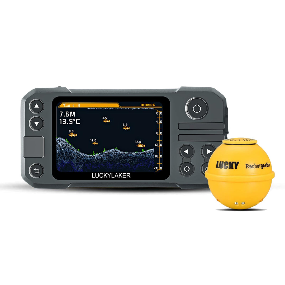 LUCKY Kajak Tragbarer Fischfinder Wandler Kabelloser Sonar Fischfinder Boot Wiederaufladbar Handheld