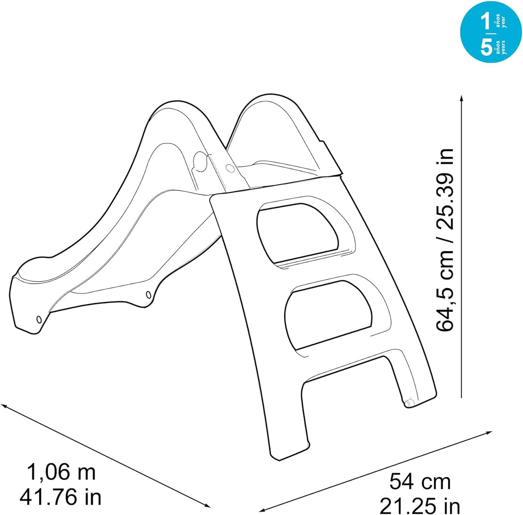 FEBER - First Slide Bluey Kinderrutsche, kleine Grösse, mit Schlauchöffnung zur Umwandlung zur Wasse