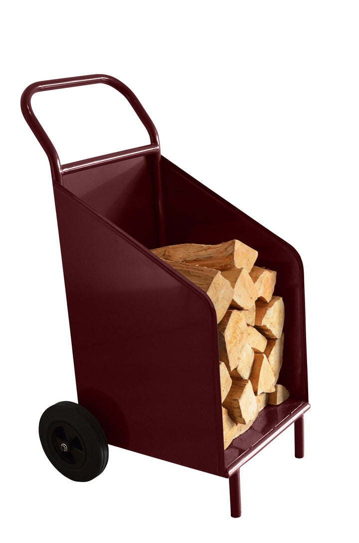 Massiver Kaminholzwagen Brennholzwagen Holzwagen mit Rollen (Weinrot), Weinrot