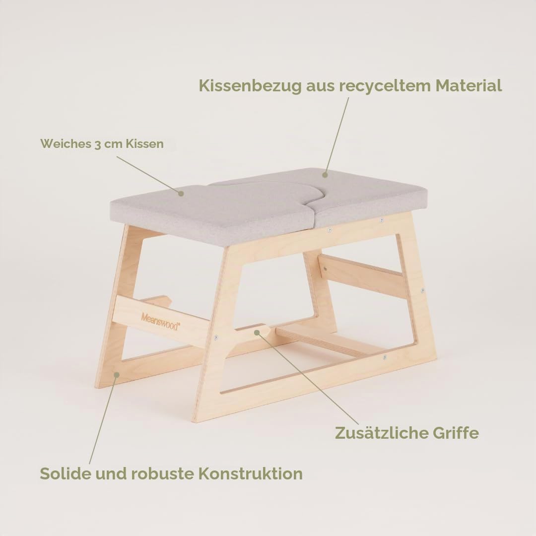 Meanwsood Kopfstandhocker Yoga Stuhl Yoga hocker Fitnessbank Einfache und sichere Umkehrungen Made i