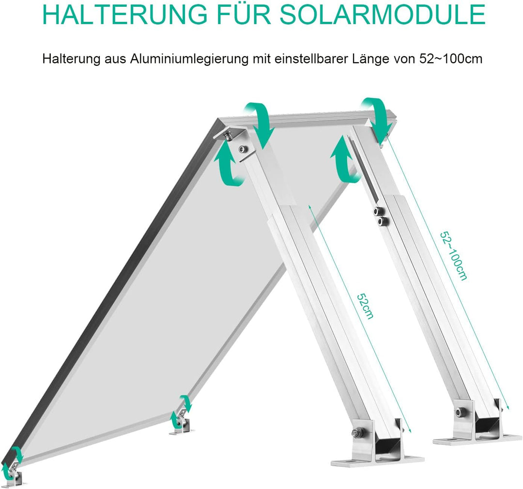 TEOV Solarmodul Halterung 0-60° Individuell Verstellbar Pv Modul Halterung, Solarmodul Halterung füR