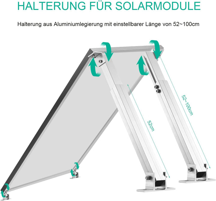 TEOV Solarmodul Halterung 0-60° Individuell Verstellbar Pv Modul Halterung, Solarmodul Halterung füR