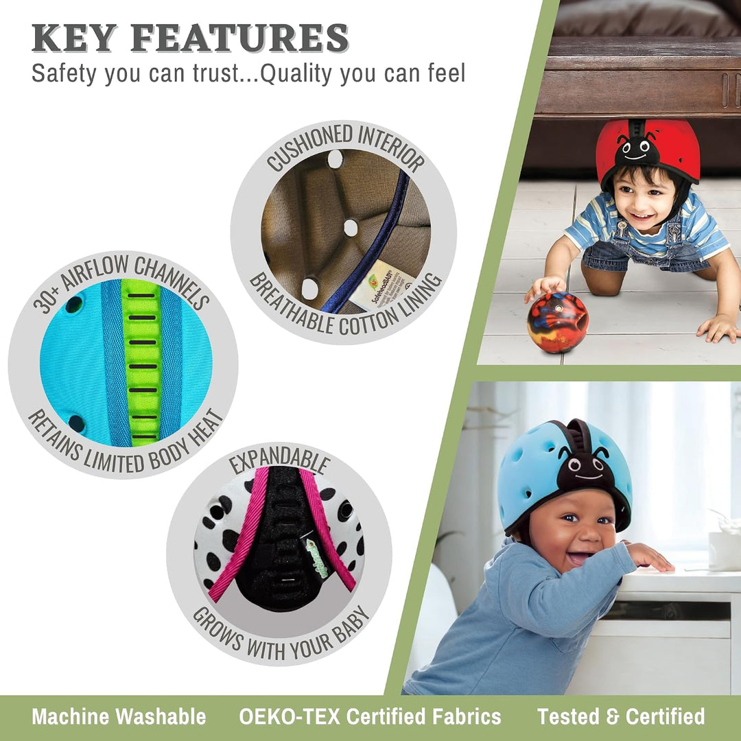 SafeheadBABY Award-Winning Soft Infant Head Protector for Crawling and Walking Expandable Lightweigh
