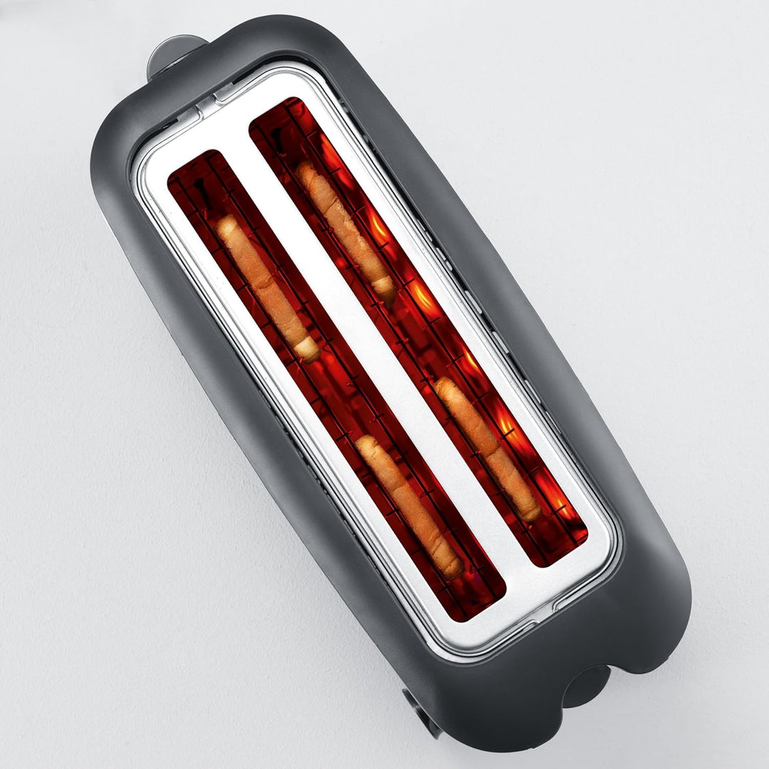 SEVERIN Automatik-Langschlitztoaster, Toaster mit Brötchenaufsatz, hochwertiger Edelstahl Toaster mi