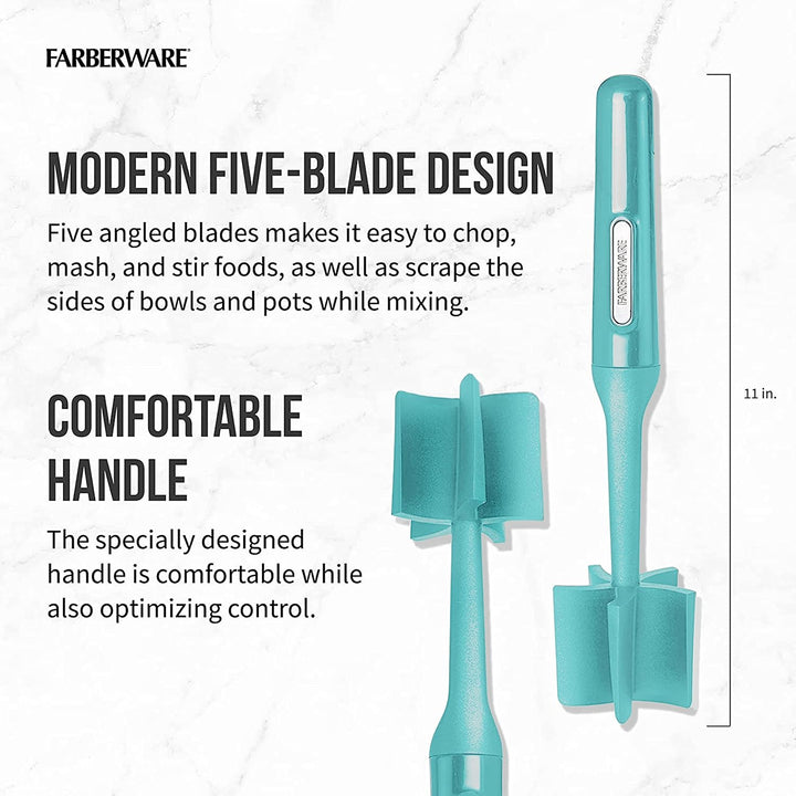 Farberware 5241284 Hitzebeständiger Fleisch- und Kartoffelstampfer aus Nylon, sicher für antihaftbes