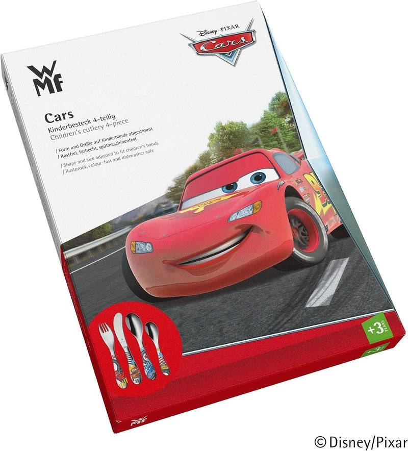 WMF Disney Cars2 Kinderbesteck Set 4-teilig, Kinderbesteck Edelstahl, Besteck Kinder ab 3 Jahre, Cro