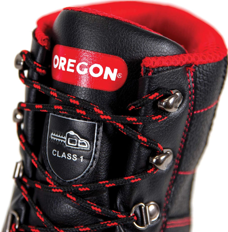 Oregon Sarawak Klasse 1 Kettensägen-Schnittschutzstiefel aus Leder, Stahlkappen, Sicherheits-Arbeits
