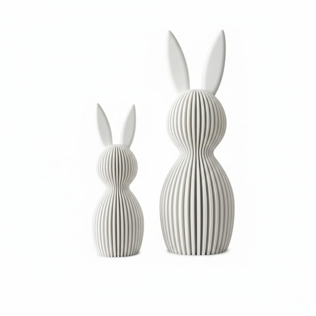 Generisch Scandi Osterhase 3D Deko – Minimalistische Osterdekoration im skandinavischen Design – Ger