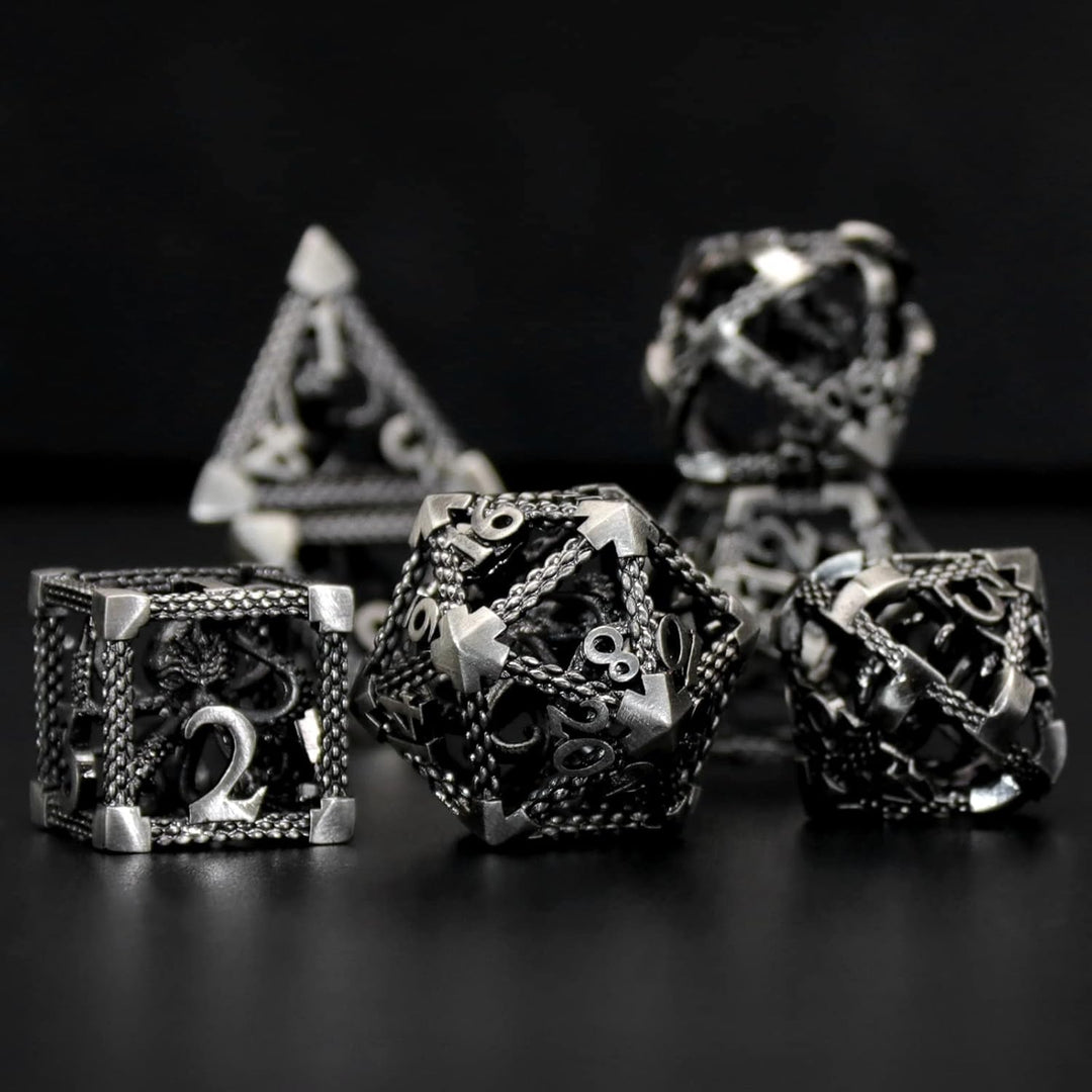 DND Würfelset Rollenspiel, Polyedrische Würfel Set D&amp;D Würfel Set Metall ZHOORQI 7 Stück Der Cthulhu
