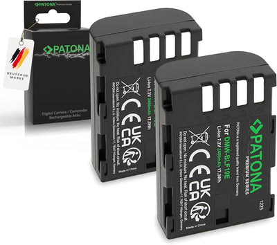 PATONA 2X Premium DMW-BLF19 E Akku 2400mAh Ersatzakku kompatibel mit Panasonic Lumix DC-G9 G9L G9EG