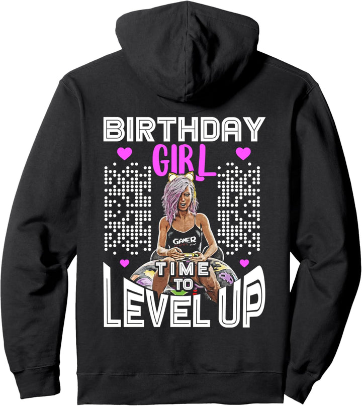 Birthday Girl Time To Level Up Geburtstag Zocken Gaming V2 Pullover Hoodie
