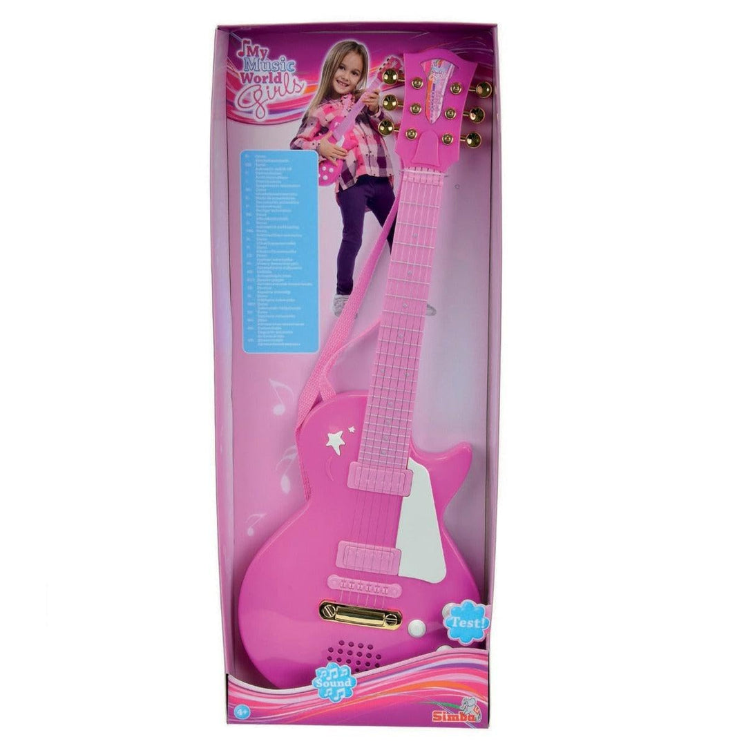 Simba 106830693 - My Music World Girls Rockgitarre, Metallsaiten, Gurt, 56cm, ab 4 Jahre
