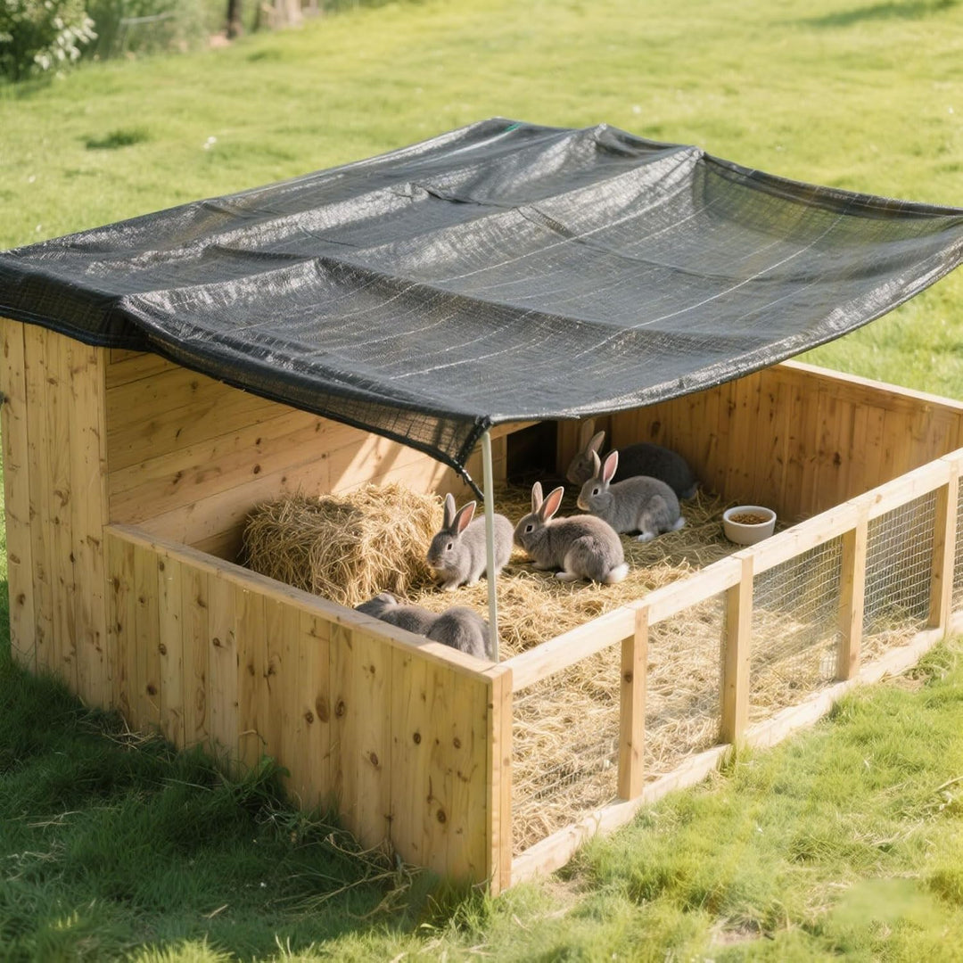 3 x 6 m Abdeckung für Hühnerstall, UV-Schutz, 90 % Sonnenschutz, Netzplane für Haustierkäfig, Kaninc