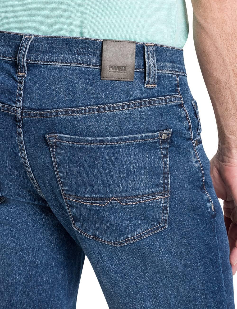 PIONEER AUTHENTIC JEANS Herren Jeans Rando 42W / 30L Dark Blue Used Buffies, 42W / 30L Dark Blue Use