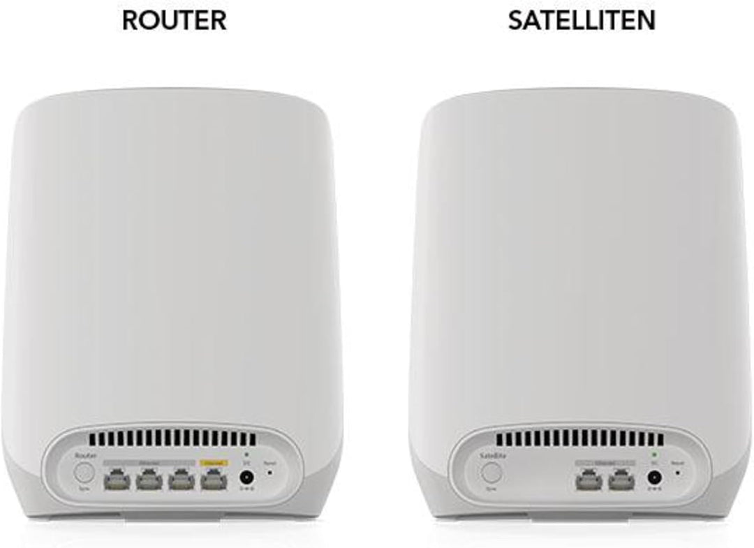 NETGEAR Orbi RBK763S WiFi 6 Mesh WLAN System (5400 MBit/s Geschwindigkeit, TriBand WiFi 6 Router + 2