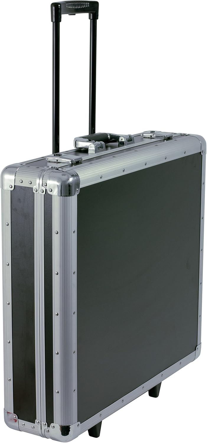 Reloop 200 Trolley CD Case - Profi CD-Case mit Trolley Fahrgestell, Teleskopgriff, 4-fach Unterteilu