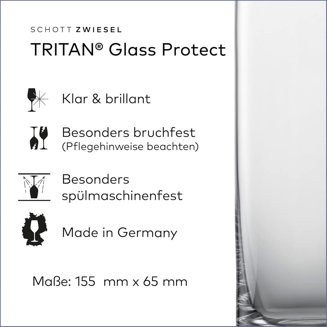 SCHOTT ZWIESEL Longdrinkglas Convention (6er-Set), geradlinige Trinkgläser für Longdrinks, spülmasch