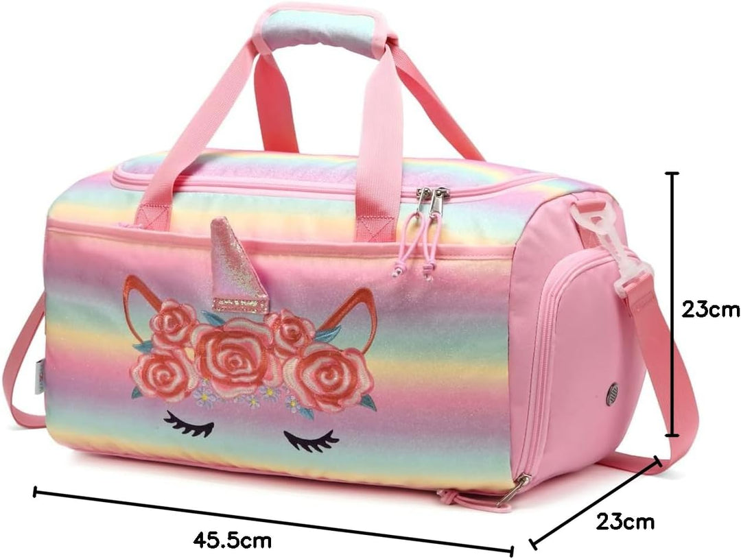 Reisetasche Kinder, VASCHY Wasserabweisend Über Nacht Wochenendtasche Schuhfach Nasstasche für Mädch