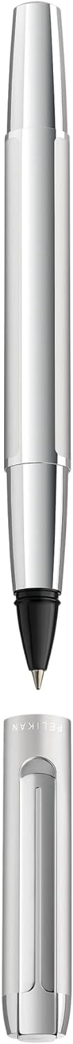 Pelikan Tintenroller Pura R40, Silver, hochwertiger Drehkugelschreiber im Geschenk-Etui, 952085, 1 S