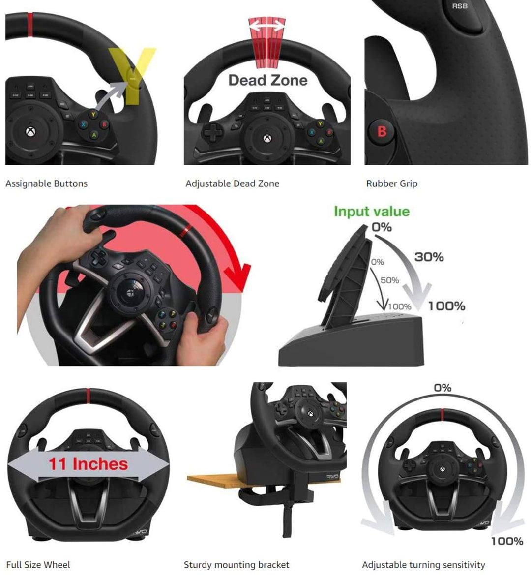 XBOX ONE/PC Lenkrad und Pedale Kompatibel mit Series X/S Orig. Licensed XBOX "Racing Overdrive"