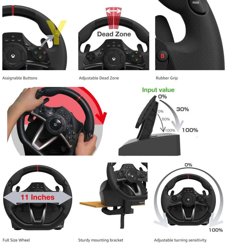 XBOX ONE/PC Lenkrad und Pedale Kompatibel mit Series X/S Orig. Licensed XBOX "Racing Overdrive"