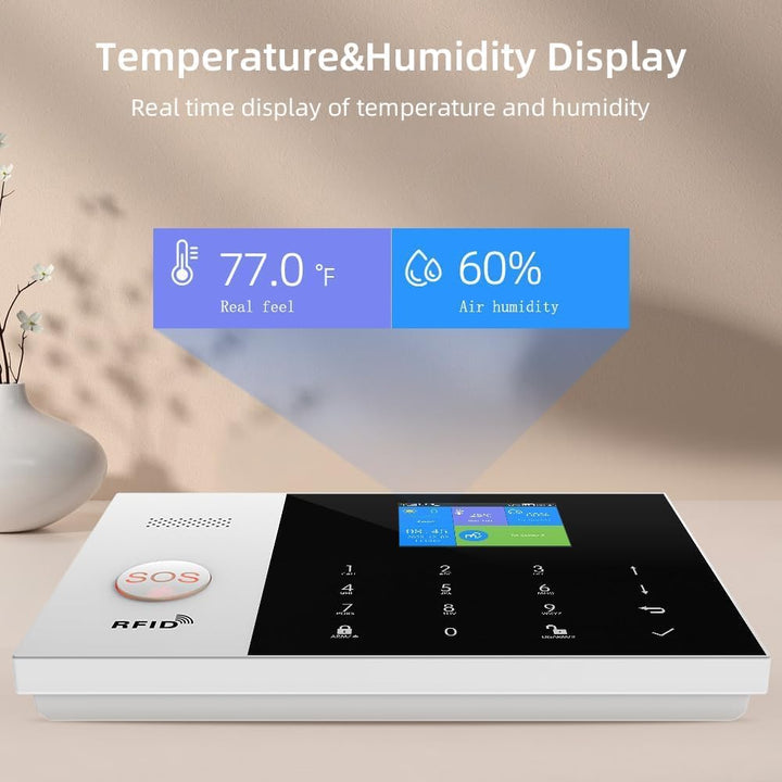 GSM Smart-Home-Sicherheitsalarm-Kit, drahtloses WiFi-Heimalarmsystem mit Sirene, PIR-Bewegungssensor