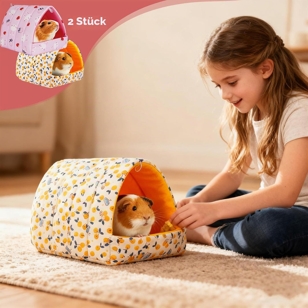 2 Pcs Kaninchen Bett Meerschweinchen Bett Kuschelhöhle Meerschweinchen Höhle Hasenbett Waschbar Geei