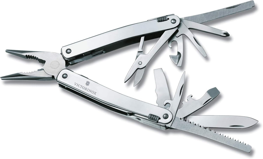 Victorinox Multifunktionswerkzeug Swiss Tool Spirit X, 24 Funktionen, Multitool mit Feststellklinge