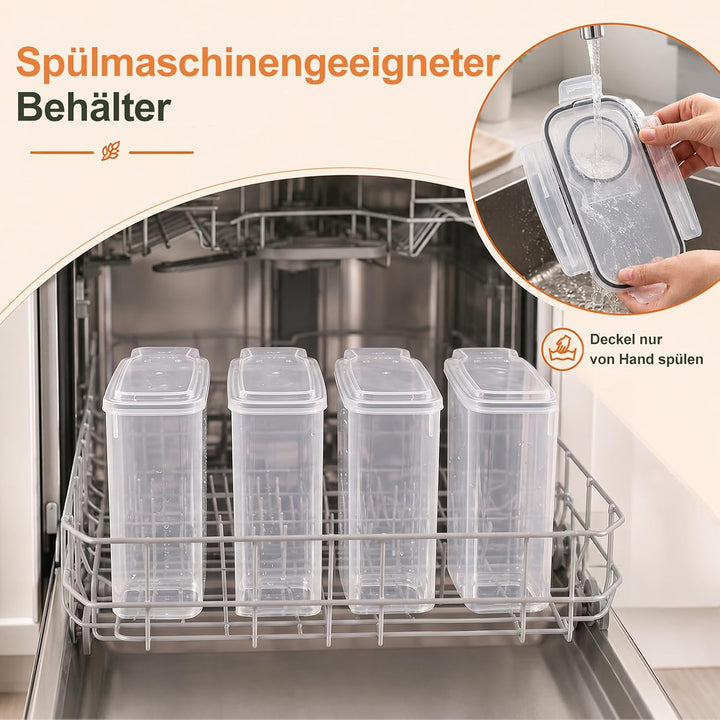 GoMaihe 4L Vorratsdosen 6 Set, Aufbewahrungsbox Küche Luftdicht Behälter aus Plastik Mit Deckel, Vor