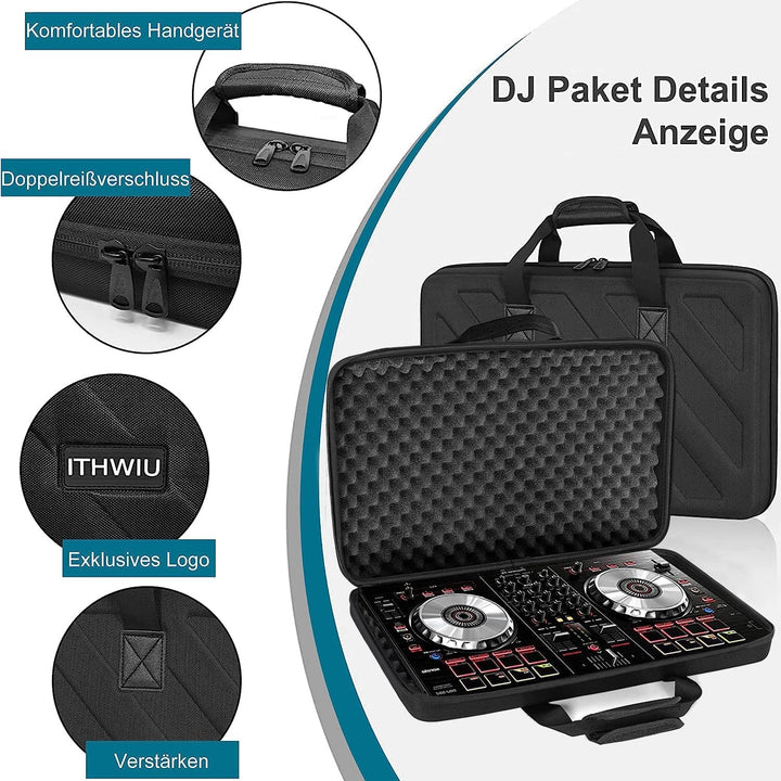 OUUTMEE Hart Reise Tragen Tasche für Pioneer RX, SX, SX2, SX3, Denon MC7000, DDJ FLX6, Schwarz 53X36