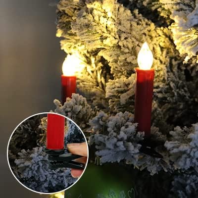 20er LED Weihnachtskerzen,Warmweiss Christbaumkerzen Kabellos Kerzen mit Fernbedienung Kerzenlichter
